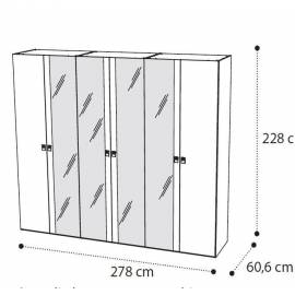 Шкаф 6 дверный Onda Walnut Camelgroup с зеркалами