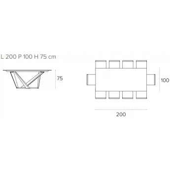 Стол обеденный Target Point Tavolo Priamo 200 см прямоугольный, TP157