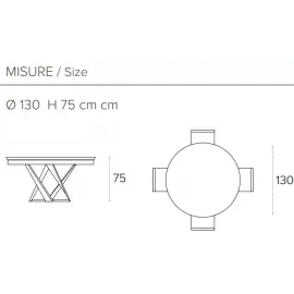 Стол обеденный Target Point Cronos Wood 130 см, круглый, раскладной, TP1B0