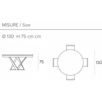 Стол обеденный Target Point Cronos Wood 130 см, круглый, раскладной, TP1B0