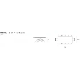 Стол обеденный Target Point Eclipse Botticella 230х75 см прямоугольный, фиксированный, TP407