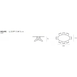 Стол обеденный Target Point Eclipse Fisso Ovale 220х76 см овальный, фиксированный, TP400