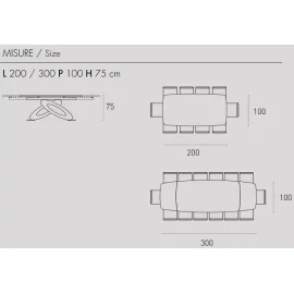 Стол обеденный Target Point Eclipse Allungabile Botticella 200х75 см, фиксированный, TA400