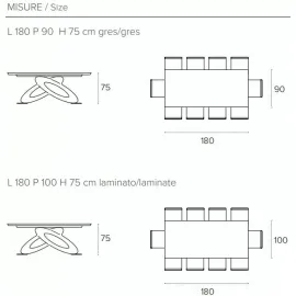 Стол обеденный Target Point Eclipse Fisso Rettangolare 180х75 см прямоугольный, фиксированный, TP402