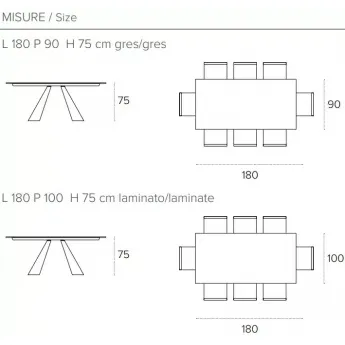Стол обеденный Target Point Taurus Fisso Rettangolare 180х90 см, прямоугольный, TP1A2