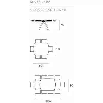Стол обеденный Target Point Vortice 130(200)х90 см, раскладной, TA1B6