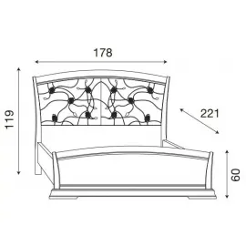 Кровать Palazzo Ducale Laccato Prama 160х200 с мягким изголовьем и изножьем 71BO14LT