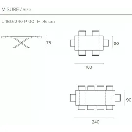 Стол обеденный Target Point Asterion 160(240)х90 см, раскладной, TA1C5
