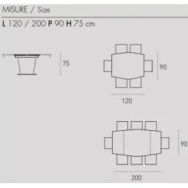 Стол обеденный Target Point Copernico 120(200)х90 см, раскладной, TA184