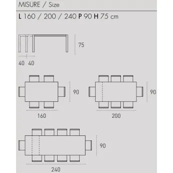 Стол обеденный Target Point Saturno 160(200|240)х90 см, раскладной, TA192