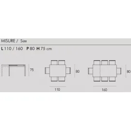 Стол обеденный Target Point Auriga 110(160)х80 см, раскладной, TA115