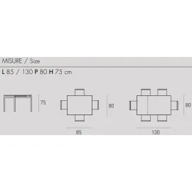 Стол обеденный Target Point Perigio 85(130)х80 см, раскладной, TA159
