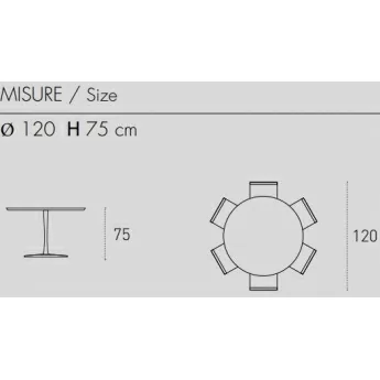 Стол обеденный Target Point Flute ⌀120х76 см, фиксированный, TP116