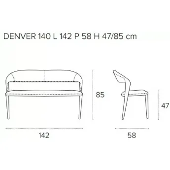 Банкетка Target Point Denver 140, со спинкой, SP623