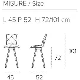 Стул Sqbello Digione Plus 45x72 с мягкой микрофиброй Target Point, SG198