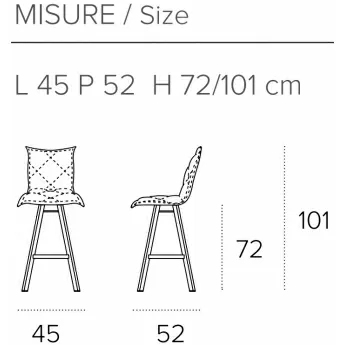 Стул Sqbello Digione Plus 45x72 с мягкой микрофиброй Target Point, SG198