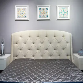 Кровать 180х200 Roma Fratelli Barri бежевый лак, ткань MARISA-41A, FB.BD.RM.680