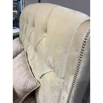 Кровать 180х200 Roma Fratelli Barri бежевый лак, ткань MARISA-41A, FB.BD.RM.680