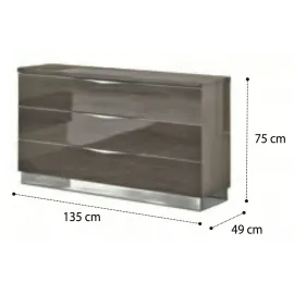 Комод низкий Platinum Camelgroup, 3 ящика, 136CMS.02BS