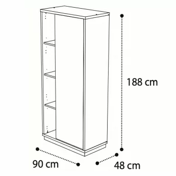 Шкаф книжный Platinum Sabbia Camelgroup, 136LIB.01BS