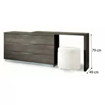 Туалетный стол с комодом Platinum Sabbia Camelgroup, 3 ящика, 136TOI.04BS