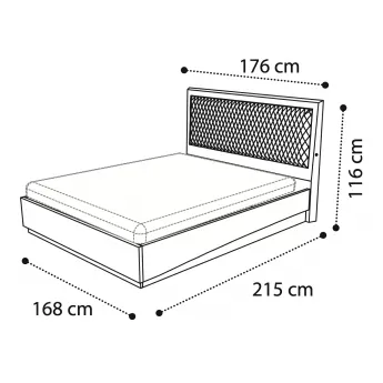 Кровать Legno 160x200 коллекции Platinum Sabbia Camelgroup, 136LET.33BS