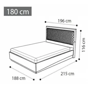Кровать Legno 180x200 коллекции Platinum Sabbia Camelgroup, 136LET.34BS