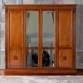 Шкаф 4-дверный Claudio Saoncella Puccini, c зеркалами, Вишня (PC90) - 44582/C