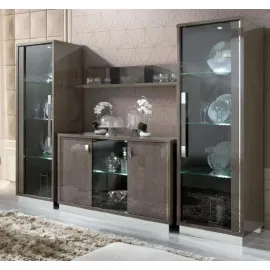 Прилавок трёхдверный Platinum Camelgroup Slim, со стёклами