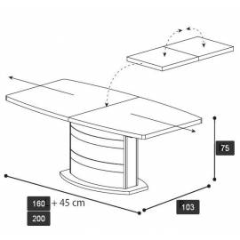 Обеденный стол Platinum Camelgroup,160 см