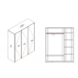 Шкаф MOD Interiors Paterna, трехдверный, без зеркал, MDI.WR.PN.29