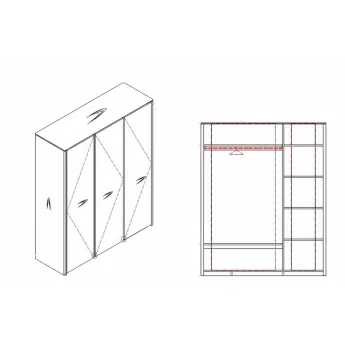 Шкаф MOD Interiors Paterna, трехдверный, без зеркал, MDI.WR.PN.29