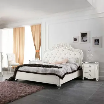 Прикроватная тумба Mobilpiu Luxury Viola Bianco, ручки Viola, 2CNTVB13