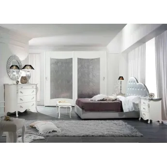 Прикроватная тумба Mobilpiu Luxury Viola Bianco, ручки Viola, 2CNTVB13