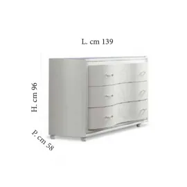Комод низкий Mobilpiu Gioia, ручки Gioia 4 ящика, 2CNTVB11G