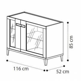 Буфет Ambra Day Camelgroup, двухдверный с стеклянными дверями