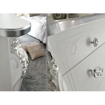 Прикроватная тумба Mobilpiu Luxury Viola Bianco, ручки Viola, 2CNTVB13