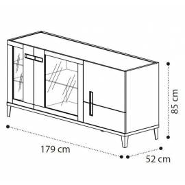 Буфет Ambra Day Camelgroup, трёхдверный с стеклянными дверями