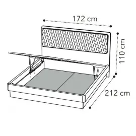 Кровать Camelgroup Maia Sabbia 160х200, ткань Miraglio 205 Fumo - серая, с подъёмником, 154LET.03AV