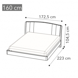 Кровать Trendy Camelgroup Maia Sabbia 160x200, экокожа NABUK 12, с подъёмником