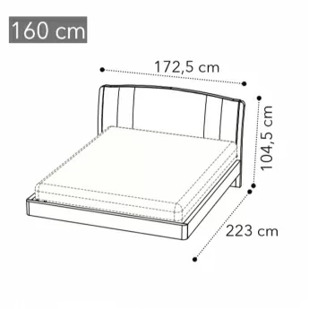 Кровать Trendy Camelgroup Maia Sabbia 160x200, экокожа NABUK 12, с подъёмником