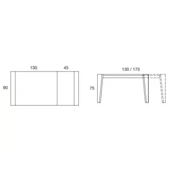 Стол обеденный Compar Plus 130/175х90, прямоугольный, CT327/130