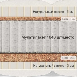 Матрас Materlux Impero Mix (Имперо Микс), натуральный латекс и кокосовая койра – 140х200 см