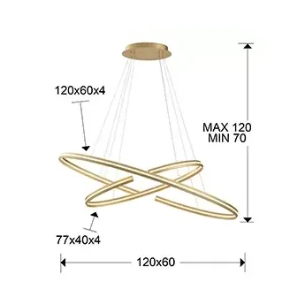 Люстра Schuller Elipse, Золото, 652043B