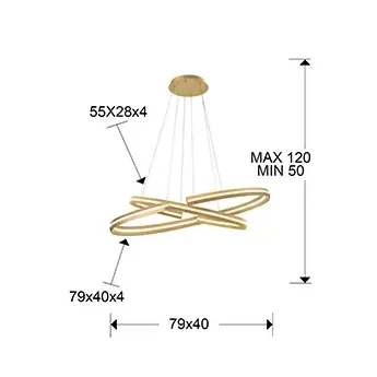 Люстра Schuller Elipse, Золото, 652138B