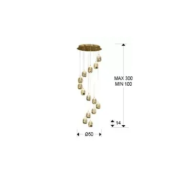 Люстра Schuller Rocio, Золото, 785648B