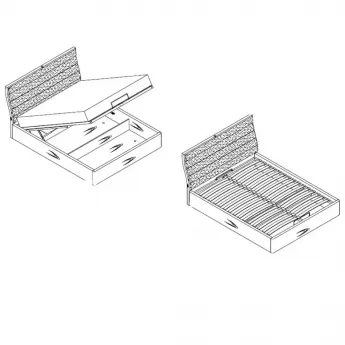 Кровать MOD Interiors Ronda, 160х200, с подъемным механизмом, шпон ореха F, MDI.BD.RD.99