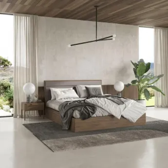 Кровать MOD Interiors Ronda, 160х200, с подъемным механизмом, шпон ореха F, MDI.BD.RD.99