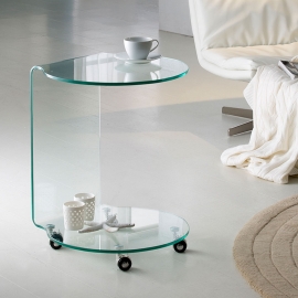 Приставной сервировочный столик Schuller Glass, круглый, 552672