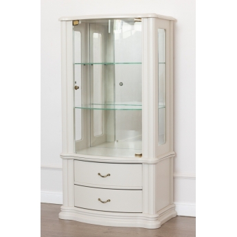 Витрина Disemobel Classic, 1-дверная, с ящиками, 921, беж/ваниль